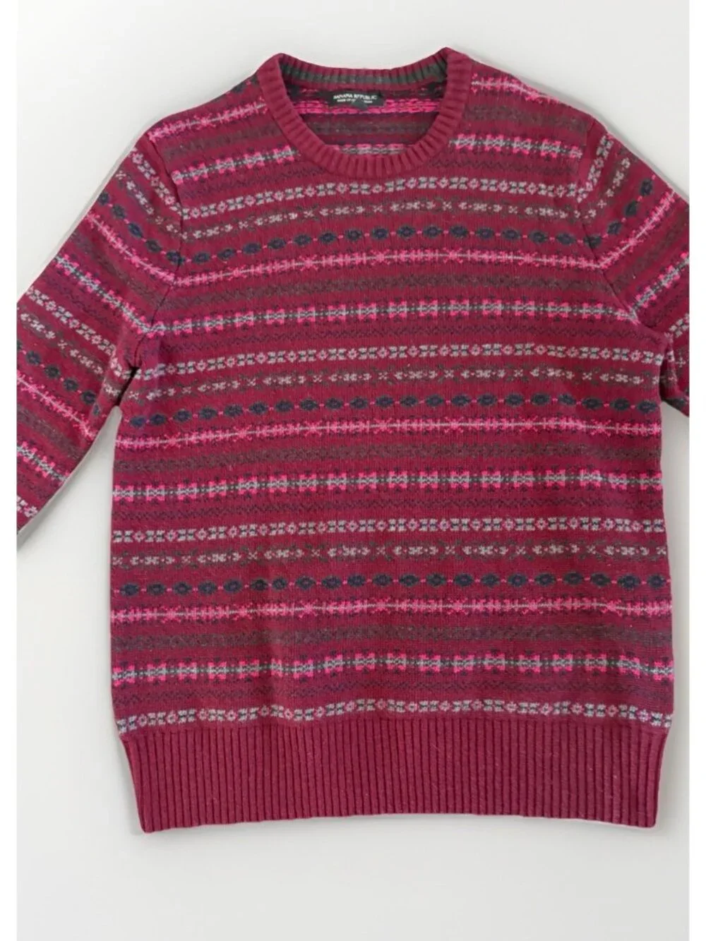 Banana Republic Italian Yarn Wool Blended Knit Pullover Sweater L Used